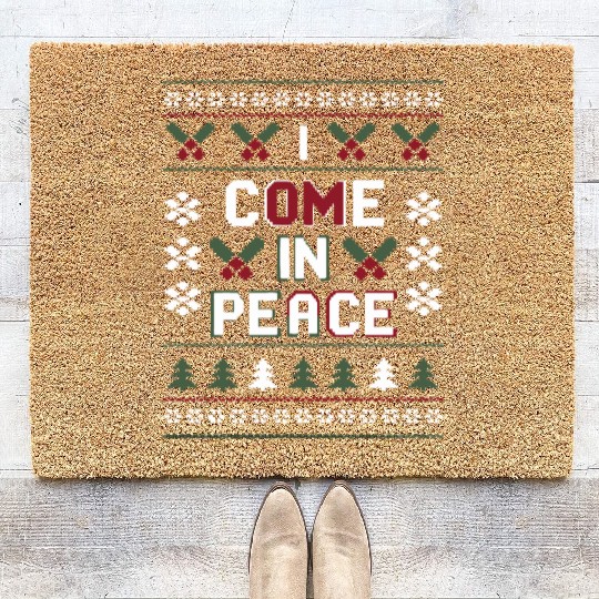 Holiday Peaceful Spirit: Festive Sweater Design Coir Doormats