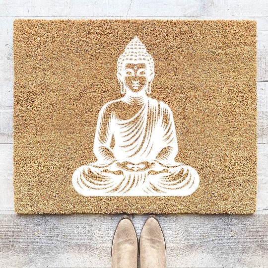 Yoga Buddha Stillness And Serenity In Clarity Coir Doormats