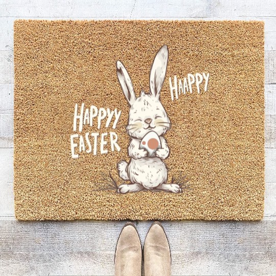 Happy Easter Bunny, Easter Day Coir Doormats