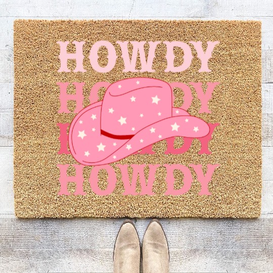Howdy Cowboy Star Hat Coir Doormats