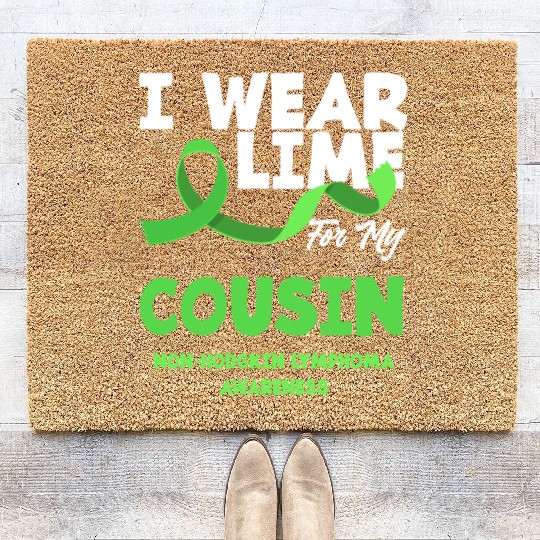 Non-Hodgkin Lymphoma Awareness Wear Lime Cousin Coir Doormats