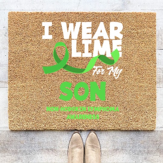 Non-Hodgkin Lymphoma Awareness Wear Lime Son Coir Doormats