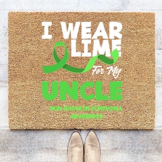 Non-Hodgkin Lymphoma Awareness Wear Lime Uncle Coir Doormats
