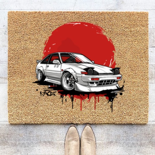 Old School JDM Legend with japanese Sun Coir Doormats