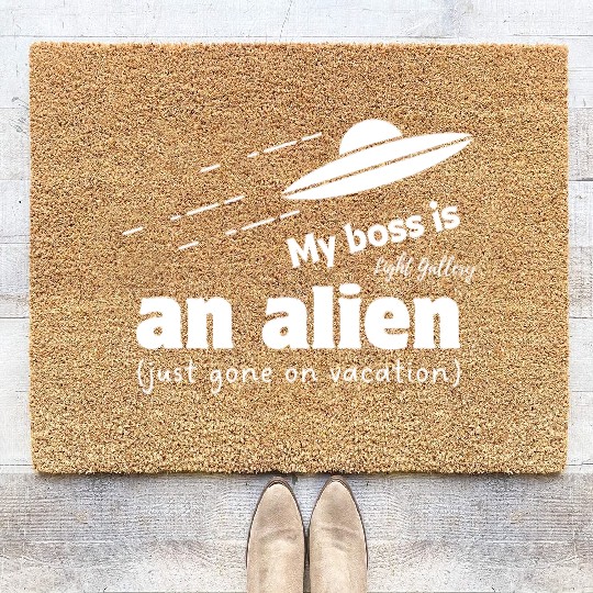 My boss is an alien Coir Doormats