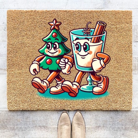 Merry Christmas Retro Style Coir Doormats