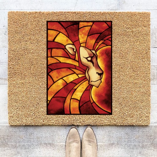 Lion of Judah Mosaic African Lion Rasta Roots Love Coir Doormats