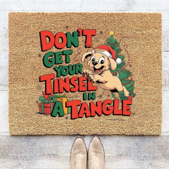 Puppy Tinsel in a Tangle Coir Doormats