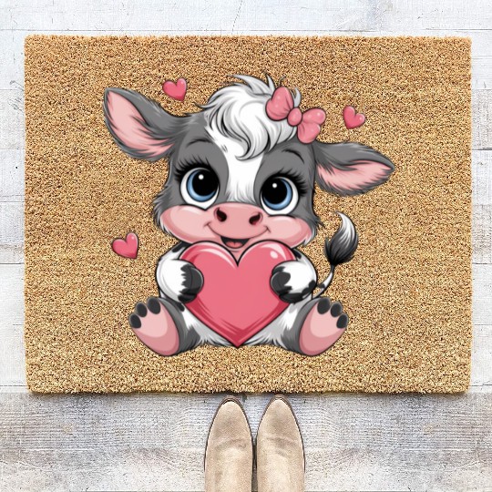Cow Valentines Coir Doormats