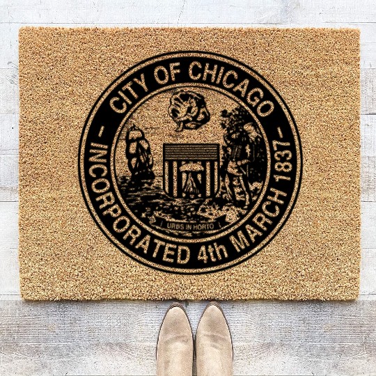 City of Chicago seal Coir Doormats