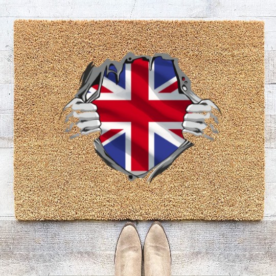 Union Jack Ripped Style UK Pride Coir Doormats