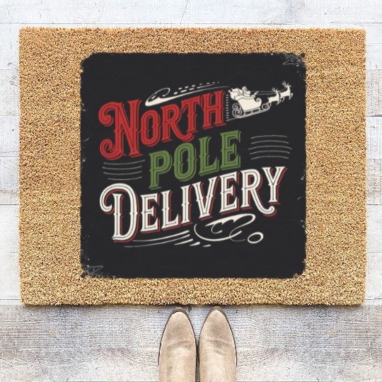 North Pole Express Vintage Style Retro Christmas Coir Doormats