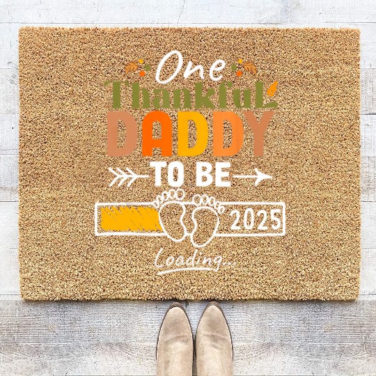 One Thankful Daddy To Be 2025 Thanksgiving Coir Doormats