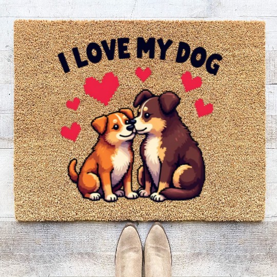 I Love My Dog Coir Doormats