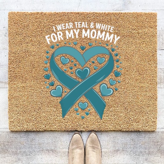 i where teal and white for my mom Coir Doormats