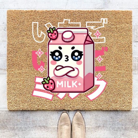 Touchy Strawberry Milk Hug Coir Doormats