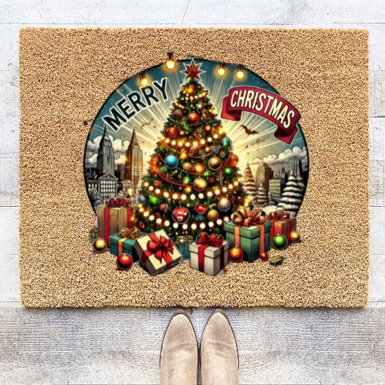 Classic Christmas Tree Design - Christmas Gifts Coir Doormats