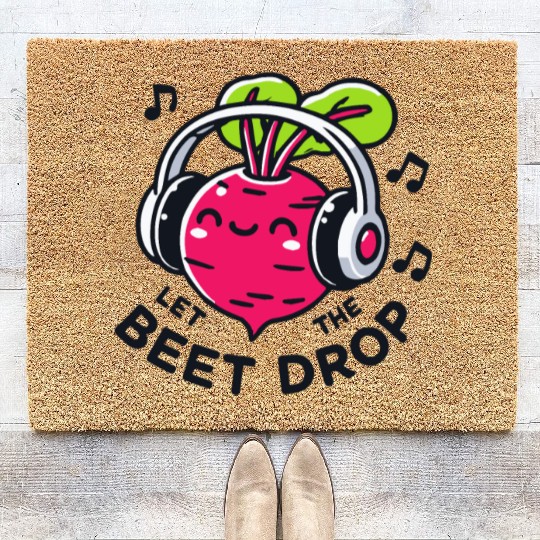Let The Beet Drop Music Pun Coir Doormats
