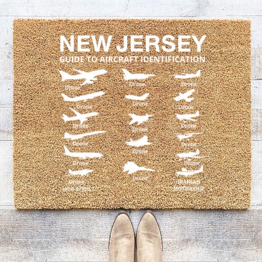 New Jersey Guide to Aircraft Identification Funny Coir Doormats