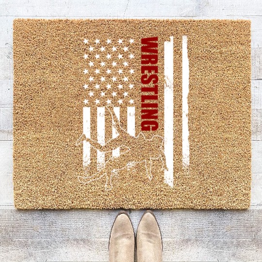Retro American Wrestling Apparel US Flag Wrestling Coir Doormats