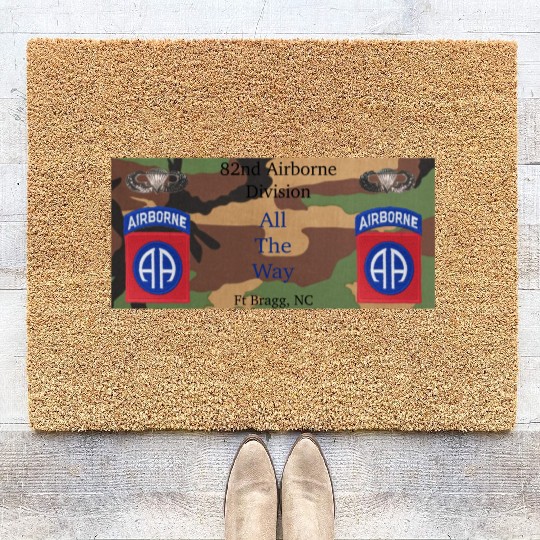 This 82nd Airborne All the Way gift for veterans Coir Doormats