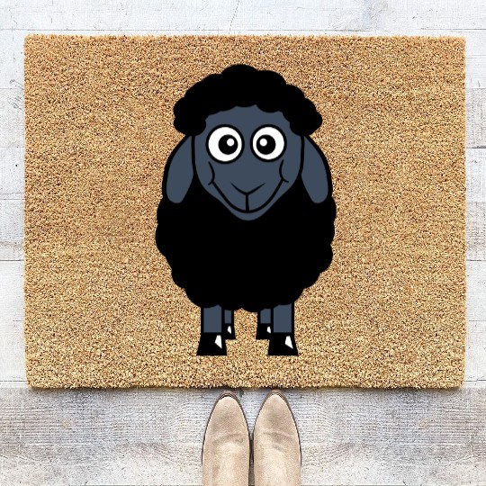 Black Sheep Small Cute Funny Lamb Cool Comic Sweet Coir Doormats