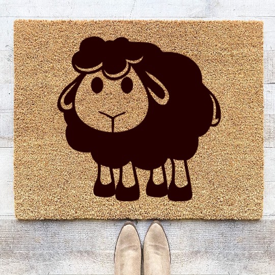 Black Sheep Small Cute Cute Lamb Cool Comic Sweet Coir Doormats