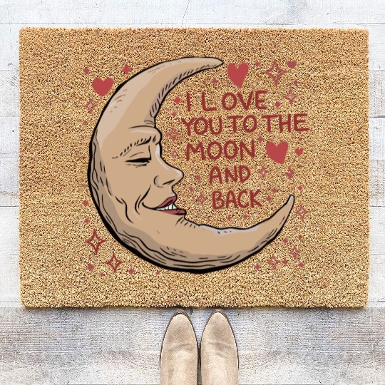 I love you to the Moon and back Valentinstag Coir Doormats