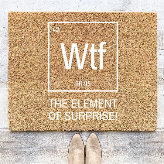 WTF the element of surprise - chemical element Coir Doormats