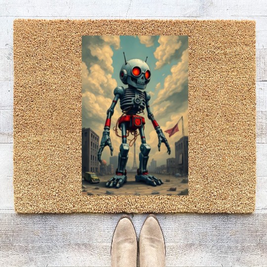 Giant zombie robot Coir Doormats