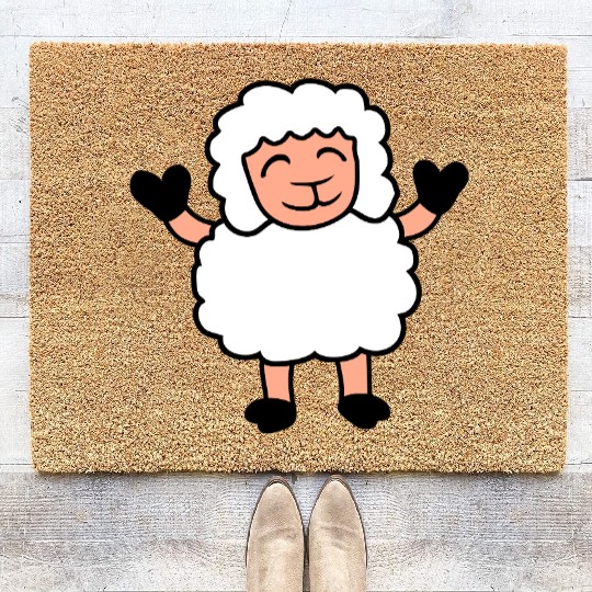 Sheep Baby Standing Cute Cute Lamb Child Happy Fun Coir Doormats