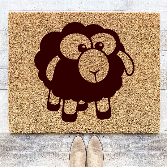 Black Sheep Small Cute Cute Lamb Cool Comic Sweet Coir Doormats