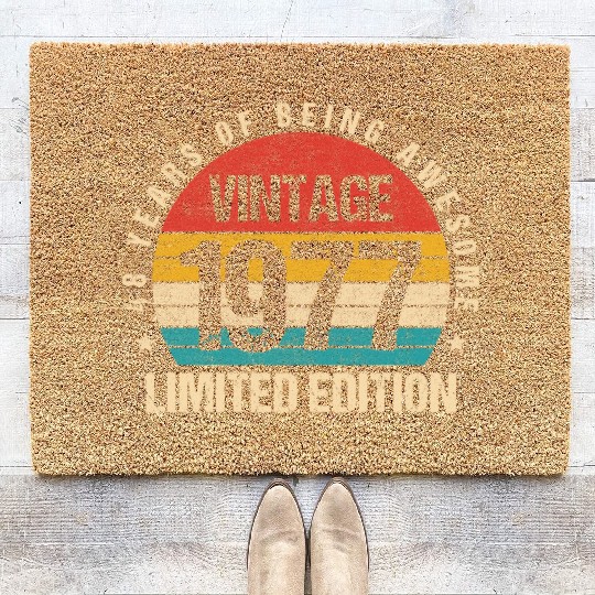 Vintage 1977 Limited Edition 48th Birthday Gift Coir Doormats