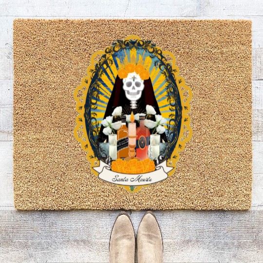 Regal Santa Muerte Coir Doormats