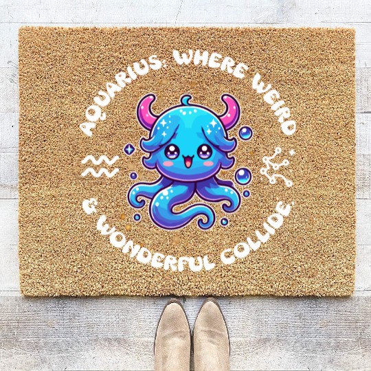 Aquarius: Where Weird and Wonderful Collide Zodiac Coir Doormats
