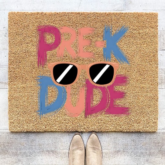 Pre-K Dude Fun Cool Back to School Style Vibes Coir Doormats