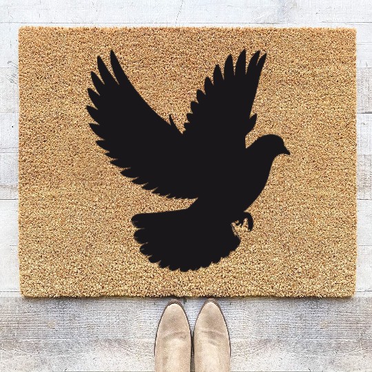 Peaceful Dove in Flight - Silhouette Style Coir Doormats