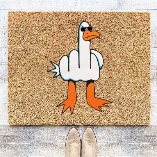 Rude Seagull Design Unis Funny Rude Seagulls Gift Coir Doormats