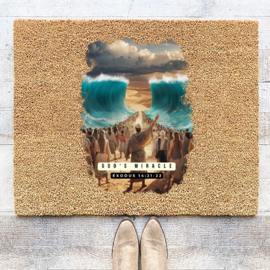Moses Parting the Red Sea Coir Doormats