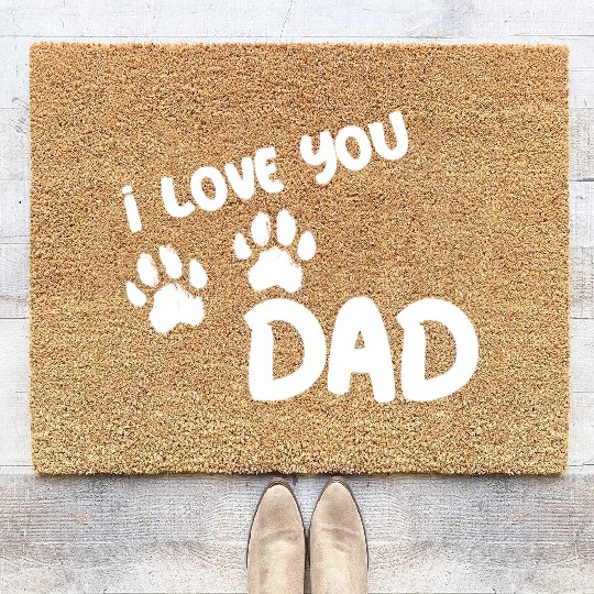 I Love You Dad Puppy Love for dark Coir Doormats