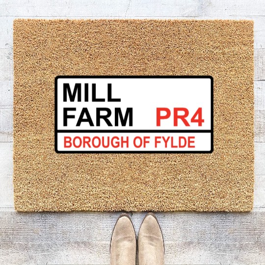 Wesham, Fylde Mill Farm Iconic Street Sign Coir Doormats