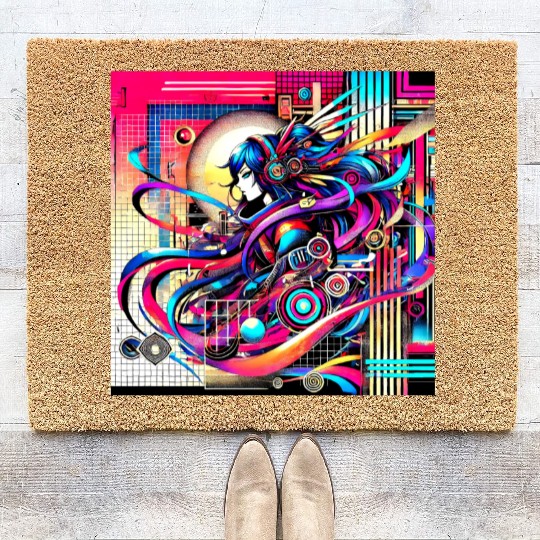 "Cyberpunk Anime Vibes" Coir Doormats