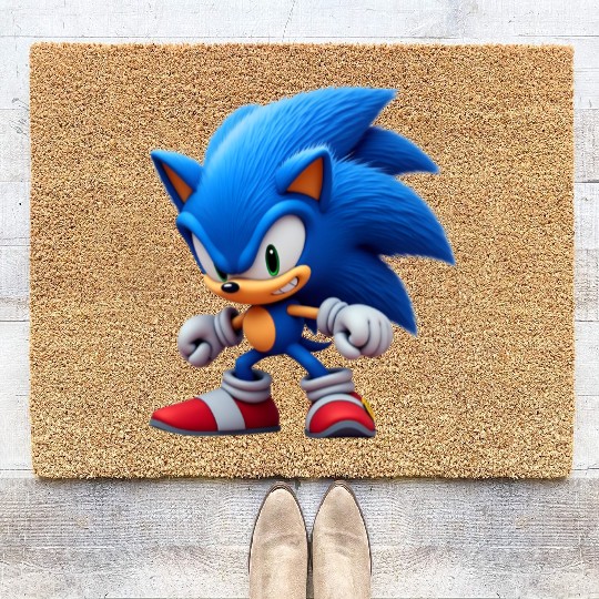 Angry Blue Hedgehog Coir Doormats