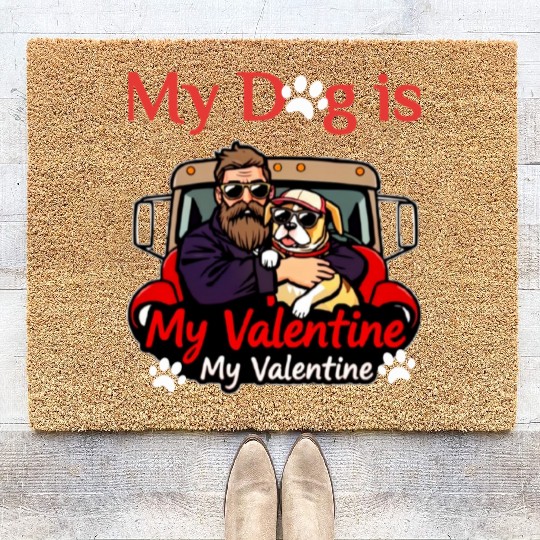 My Dog is My Valentine Coir Doormats