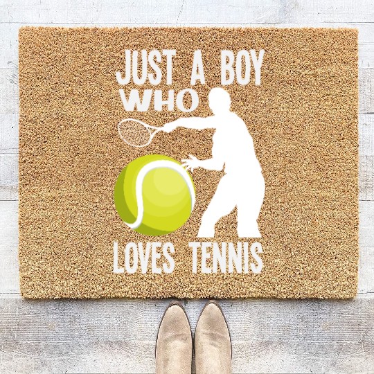 Just A Boy Who Loves Tennis Passion Coir Doormats