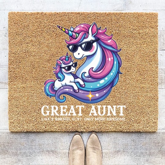 Great Aunt Like A Normal Aunt Only Awesome Funny Coir Doormats