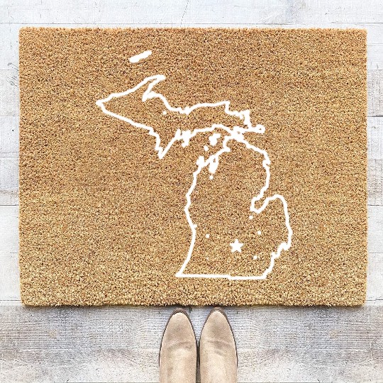 Michigan The Great Lakes State USA Cool Coir Doormats Am