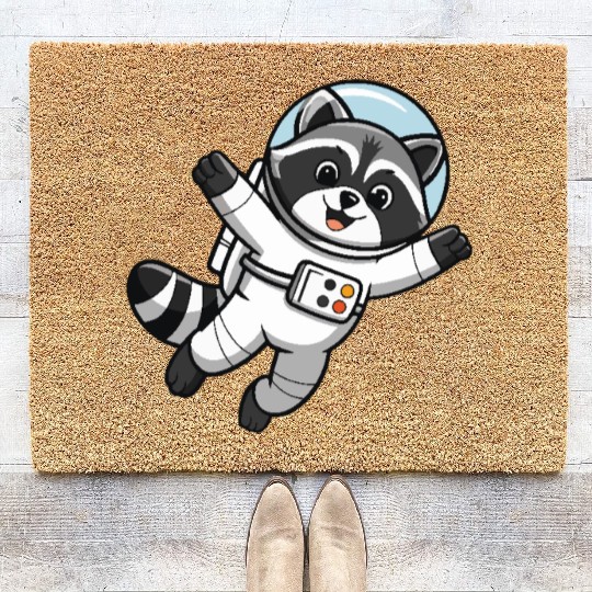 Astro Racoon for Kids Astronaut Coir Doormats
