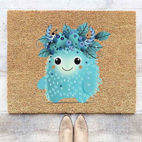 Cute Blueberry Monster - Fruity and Playful Coir Doormats