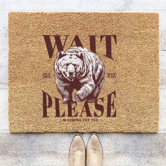 Grizzly bear Texture Coir Doormats